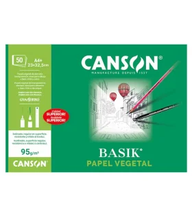 Bloc Encolado Papel Vegetal Canson A4+ 50 Hojas 95g