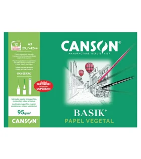 Papel Vegetal Canson A3 12 Hojas 95g